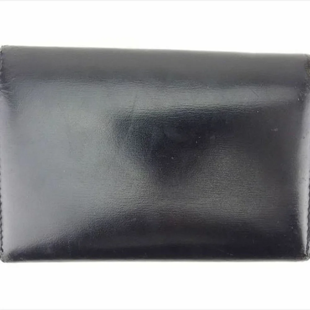 Cartier Key case Key holder Black Silver leather Woman Authentic Used